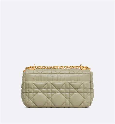 Medium Dior Caro Bag Sage Green Macrocannage Calfskin 